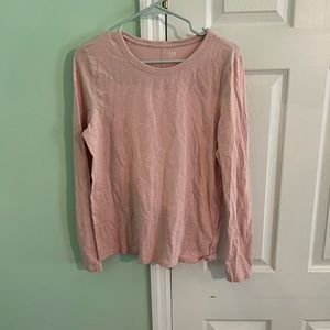 Gap L tall pink long sleeve top